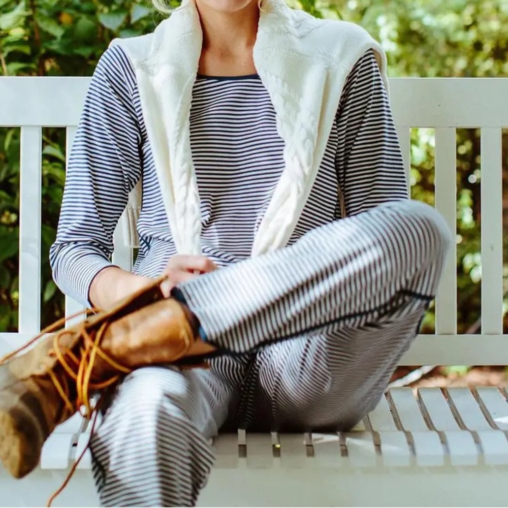 LAKE Blackberry Long Sleeve Striped Pajamas
